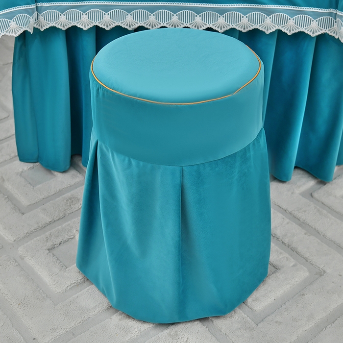 91家纺网 家纺一手货源 找家纺 莉人坊 2023新款磨砂绒花边按摩床罩 青瓷