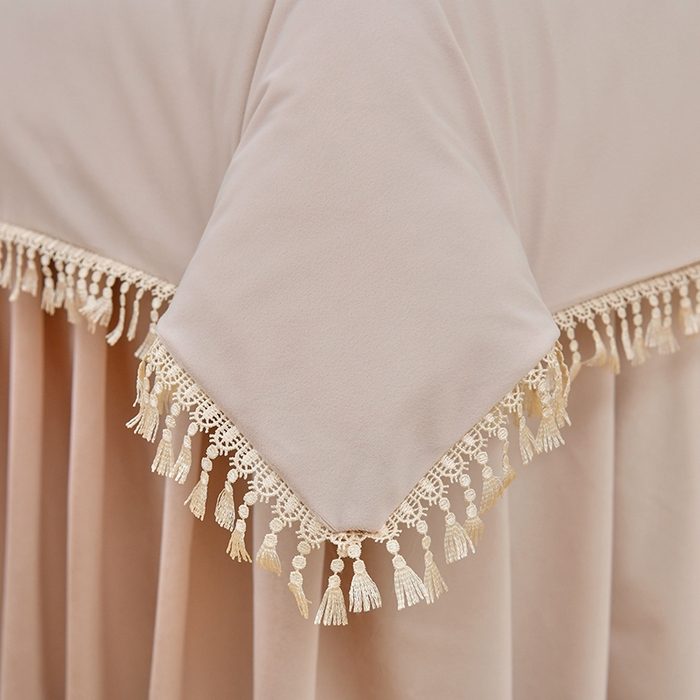 91家纺网 家纺一手货源 找家纺 莉人坊 2023新款磨砂绒流苏按摩床罩 婷玉