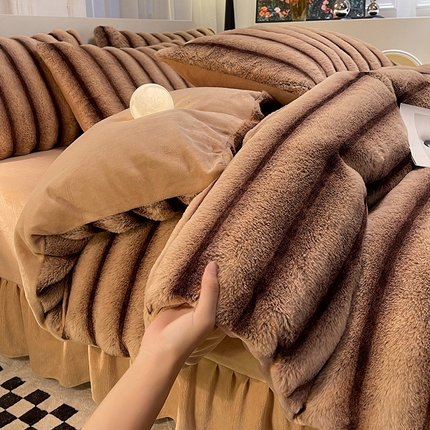 91家纺网 家纺一手货源 找家纺 （总）经年 2025新款兔兔绒牛奶绒四件套-冬日系列