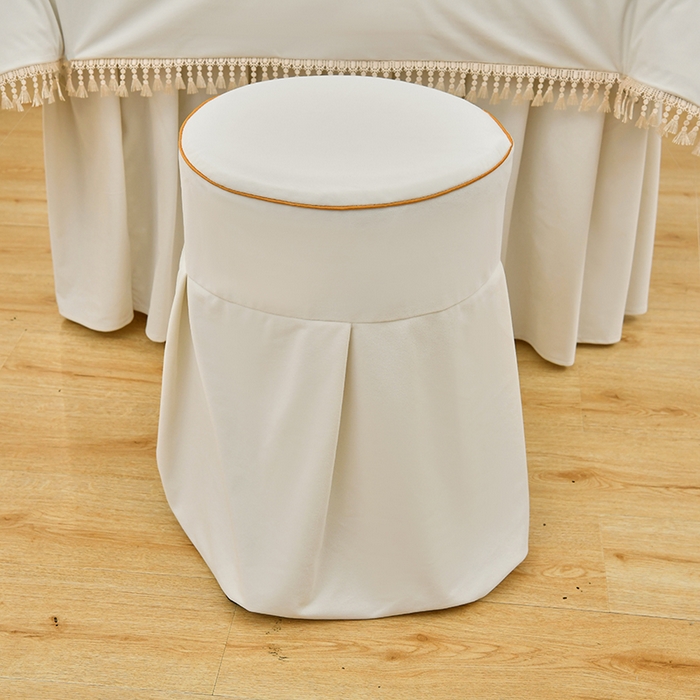 91家纺网 家纺一手货源 找家纺 莉人坊 2023新款磨砂绒流苏按摩床罩 贝白