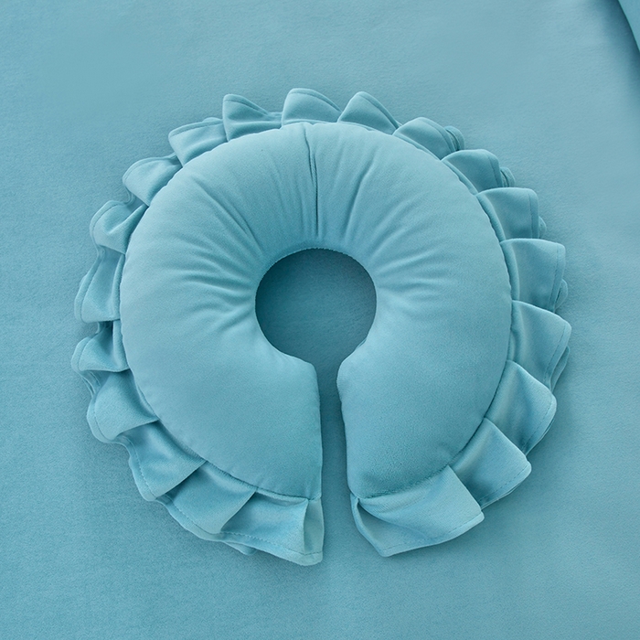 91家纺网 家纺一手货源 找家纺 莉人坊 2023新款磨砂绒流苏按摩床罩 雪蓝