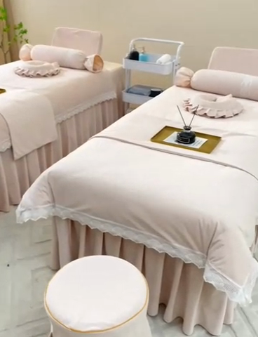 91家纺网 家纺一手货源 找家纺 莉人坊 2023新款磨砂绒花边按摩床罩 婷玉