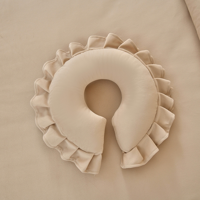 91家纺网 家纺一手货源 找家纺 莉人坊 2023新款磨砂绒花边按摩床罩 蜜驼