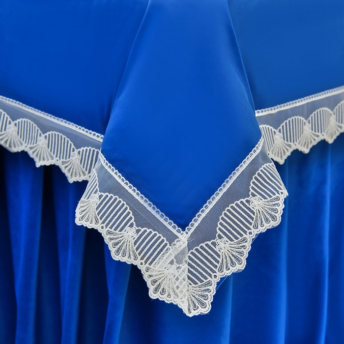 91家纺网 家纺一手货源 找家纺 莉人坊 2023新款磨砂绒花边按摩床罩 洱海