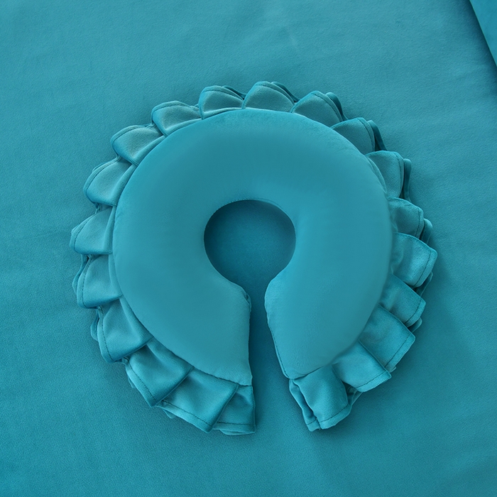 91家纺网 家纺一手货源 找家纺 莉人坊 2023新款磨砂绒花边按摩床罩 青瓷