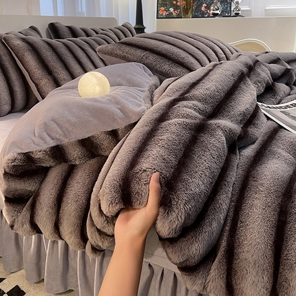 91家纺网 家纺一手货源 找家纺 （总）经年 2025新款兔兔绒牛奶绒四件套-冬日系列