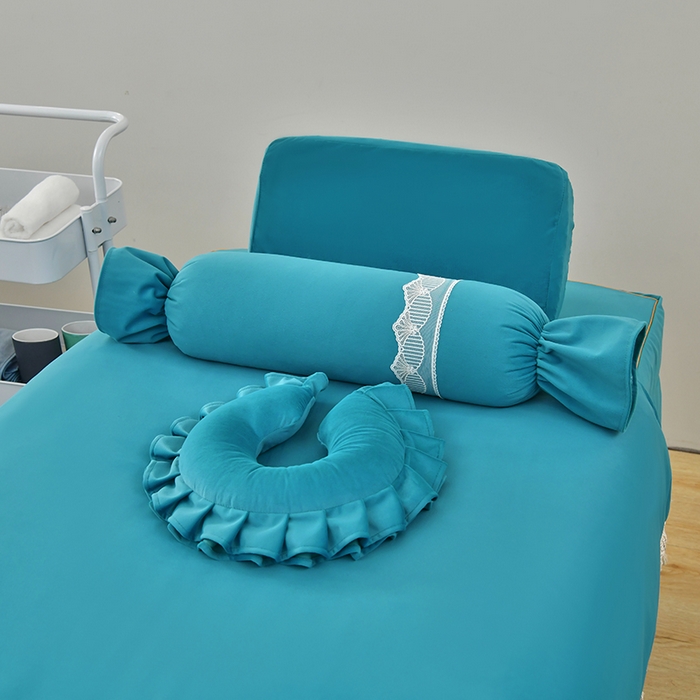 91家纺网 家纺一手货源 找家纺 莉人坊 2023新款磨砂绒流苏按摩床罩 青瓷