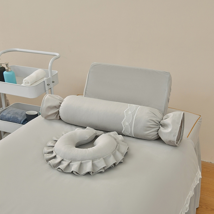 91家纺网 家纺一手货源 找家纺 莉人坊 2023新款磨砂绒花边按摩床罩 冰雨