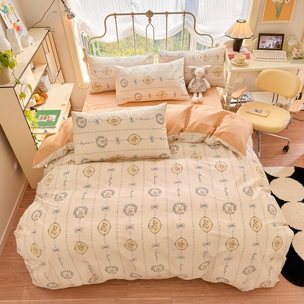 91家纺网 家纺一手货源 找家纺 （总）瑞莱 2024春季全棉纯棉13372印花四件套-花卉系列