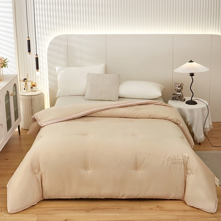 91家纺网 家纺一手货源 找家纺 风蝴蝶 2025羊绒蛋白抗菌大豆纤维被立体加厚保暖春秋被冬被芯 咖色