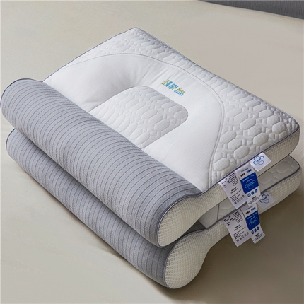 91家纺网 家纺一手货源 找家纺 （总）昕科 2025新款颈眠牵引护颈枕-分区刺绣颈椎牵引枕芯直播爆款枕芯护颈枕头成人颈椎枕