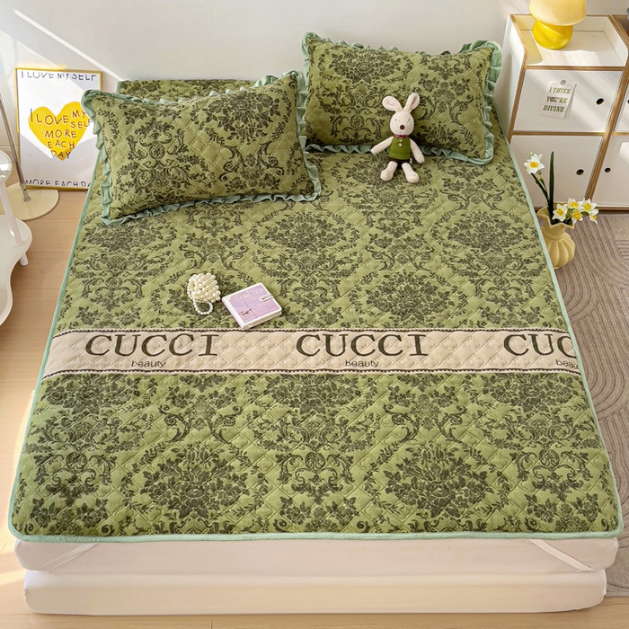 91家纺网 家纺一手货源 找家纺 羽爱家纺 2024新款牛奶绒直边款床盖床垫 晨光 