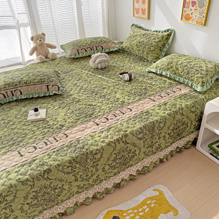 91家纺网 家纺一手货源 找家纺 羽爱家纺 2024新款牛奶绒榻榻米床盖 晨光 