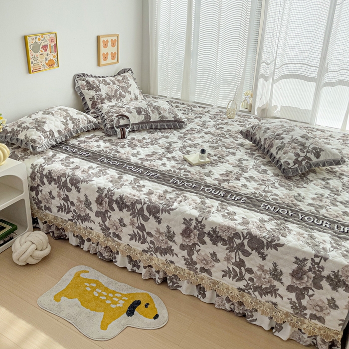 91家纺网 家纺一手货源 找家纺 羽爱家纺 2024新款牛奶绒榻榻米床盖 花都 