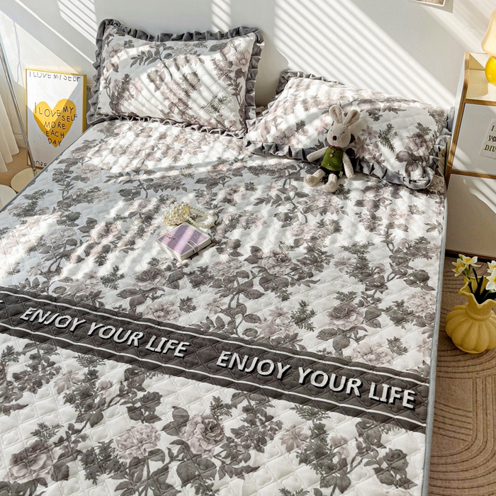 91家纺网 家纺一手货源 找家纺 羽爱家纺 2024新款牛奶绒直边款床盖床垫 花都 