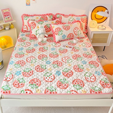 91家纺网 家纺一手货源 找家纺 （总）羽爱家纺 2024新款牛奶绒直边款床盖床垫