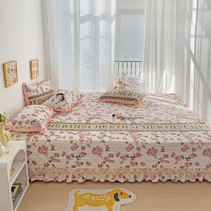 羽爱家纺 2024新款牛奶绒榻榻米床盖 花梦 