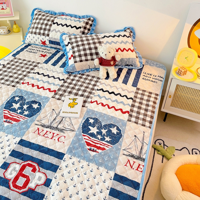 91家纺网 家纺一手货源 找家纺 羽爱家纺 2024新款牛奶绒直边款床盖床垫 新印象