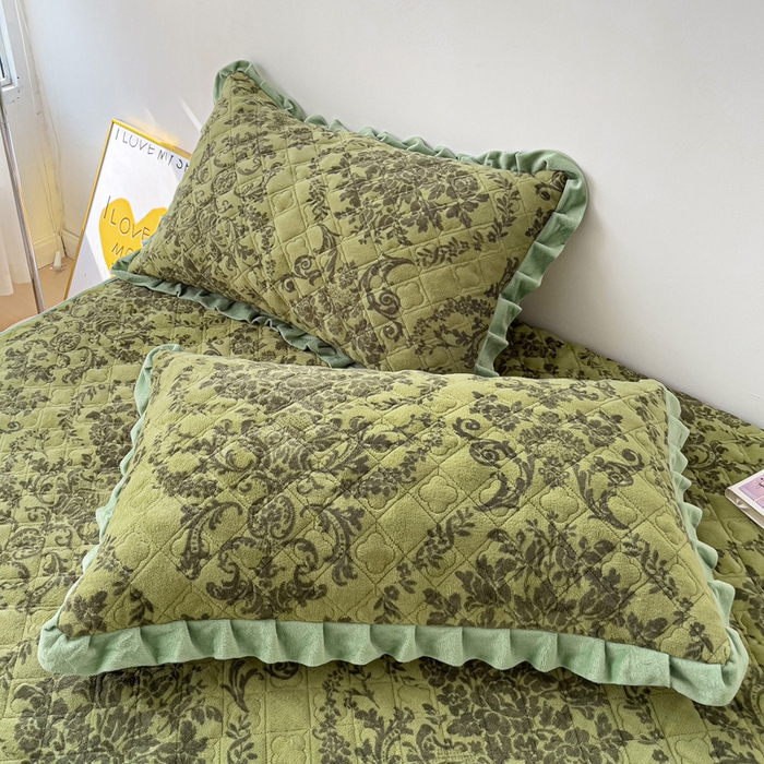 91家纺网 家纺一手货源 找家纺 羽爱家纺 2024新款牛奶绒直边款床盖床垫 晨光 