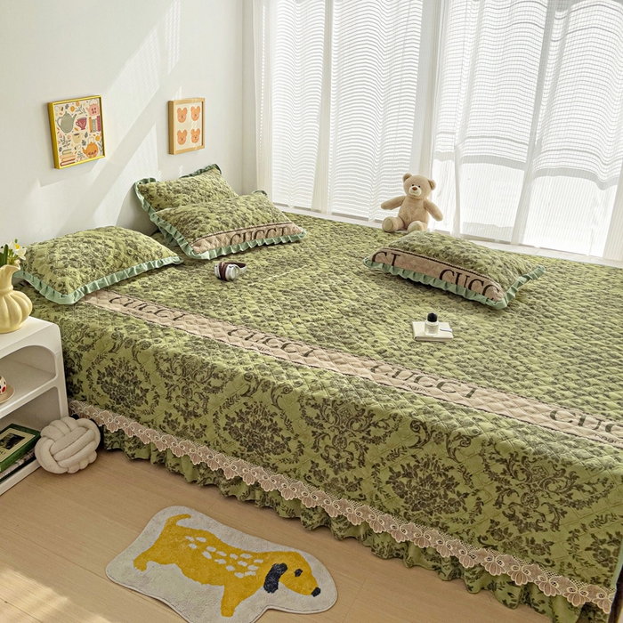 91家纺网 家纺一手货源 找家纺 羽爱家纺 2024新款牛奶绒榻榻米床盖 晨光 