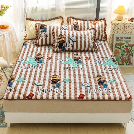 91家纺网 家纺一手货源 找家纺 （总）羽爱家纺 2024新款牛奶绒直边款床盖床垫