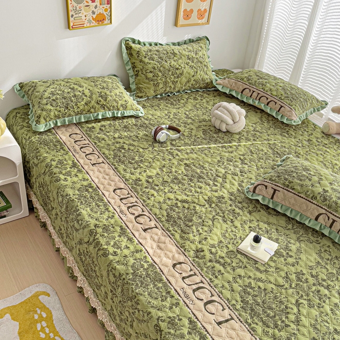 91家纺网 家纺一手货源 找家纺 羽爱家纺 2024新款牛奶绒榻榻米床盖 晨光 