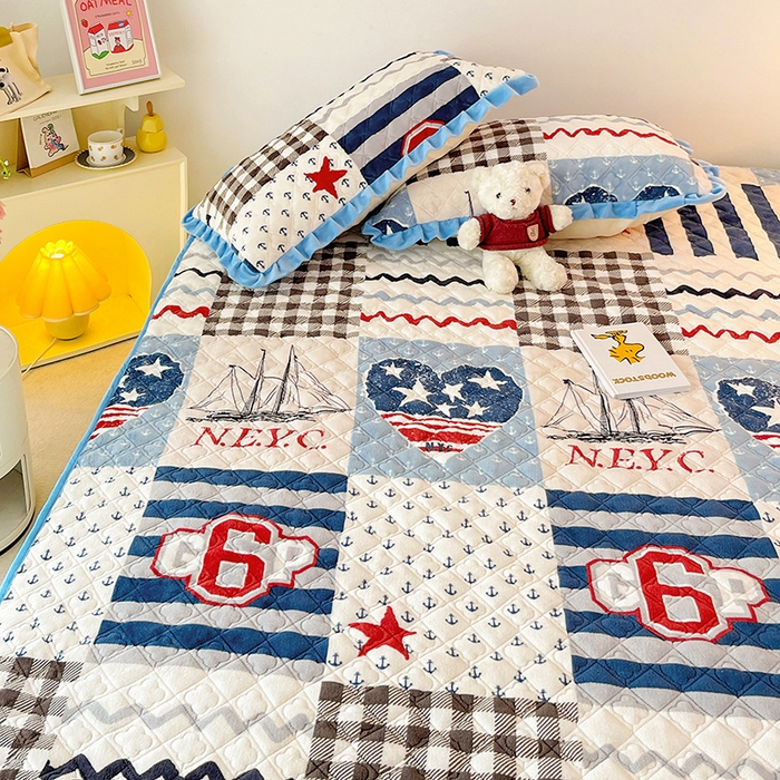 91家纺网 家纺一手货源 找家纺 羽爱家纺 2024新款牛奶绒直边款床盖床垫 新印象