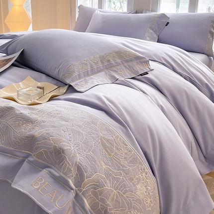 91家纺网 家纺一手货源 找家纺 （总）  【提供质检报告】A类母婴级全棉加厚磨毛四件套纯棉保暖床笠款纯色长绒棉纯色重工刺绣床上用品