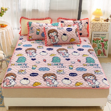 91家纺网 家纺一手货源 找家纺 （总）羽爱家纺 2024新款牛奶绒直边款床盖床垫