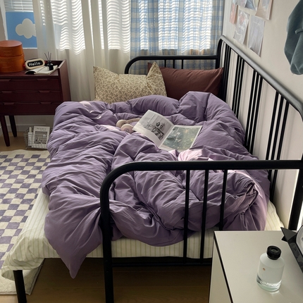 91家纺网 家纺一手货源 找家纺 （总）蜜宿 2024新款ins混搭全棉水洗棉四件套