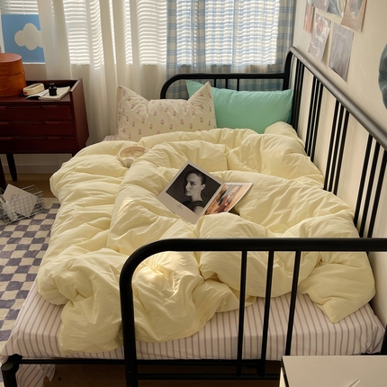 91家纺网 家纺一手货源 找家纺 蜜宿 2024新款ins混搭全棉水洗棉四件套 海盐芝士