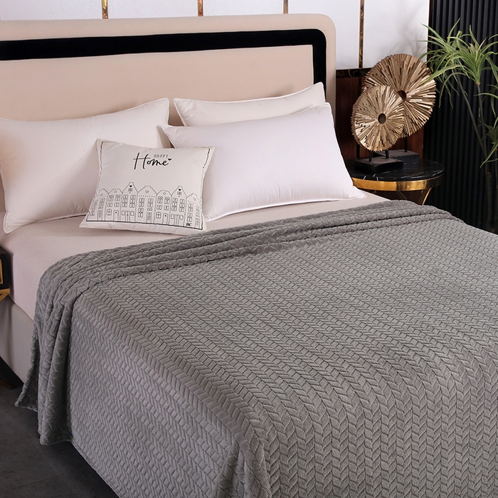 91家纺网 家纺一手货源 找家纺 （总）新丽佳家纺 2023新款法莱绒提花毛毯盖毯系列-麦穗