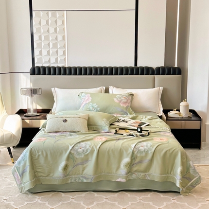 91家纺网 家纺一手货源 找家纺 （总）娇逸家居 2025新款天丝莫代尔镂空花边印花夏被夏凉被