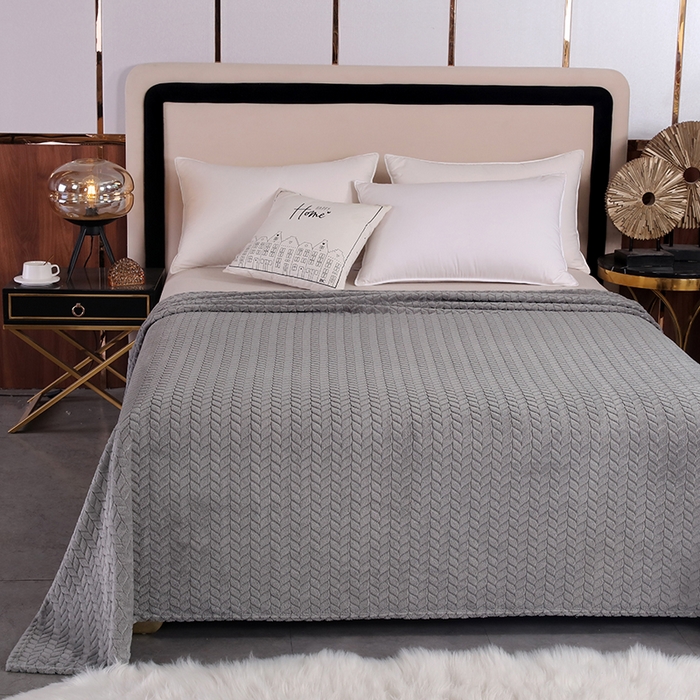 91家纺网 家纺一手货源 找家纺 （总）新丽佳家纺 2023新款法莱绒提花毛毯盖毯系列-麦穗