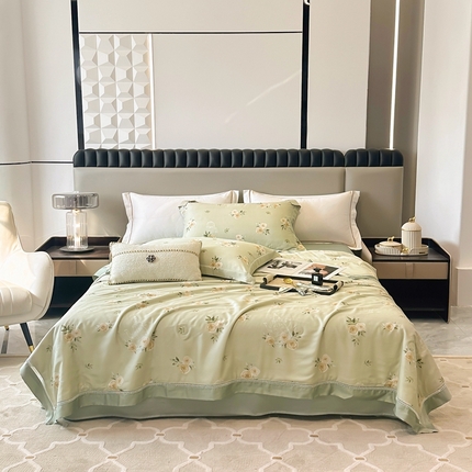 91家纺网 家纺一手货源 找家纺 娇逸家居 2025新款天丝莫代尔镂空花边印花夏被夏凉被（第一批） 洛芙琳