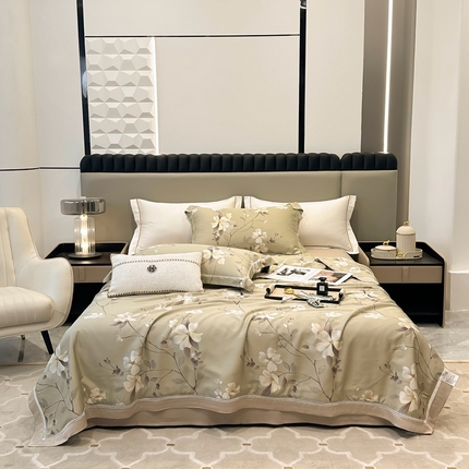 91家纺网 家纺一手货源 找家纺 （总）娇逸家居 2025新款天丝莫代尔镂空花边印花夏被夏凉被