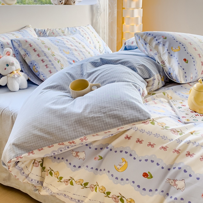 91家纺网 家纺一手货源 找家纺 金鑫汇 2022新款喷气全棉被套 梨园花香