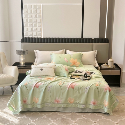 91家纺网 家纺一手货源 找家纺 （总）娇逸家居 2025新款天丝莫代尔镂空花边印花夏被夏凉被