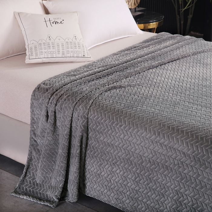 91家纺网 家纺一手货源 找家纺 （总）新丽佳家纺 2023新款法莱绒提花毛毯盖毯系列-麦穗