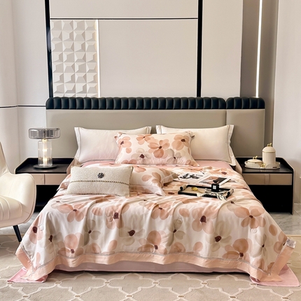 91家纺网 家纺一手货源 找家纺 （总）娇逸家居 2025新款天丝莫代尔镂空花边印花夏被夏凉被