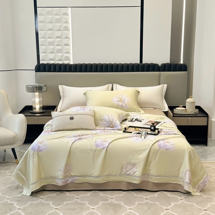 91家纺网 家纺一手货源 找家纺 （总）娇逸家居 2025新款天丝莫代尔镂空花边印花夏被夏凉被