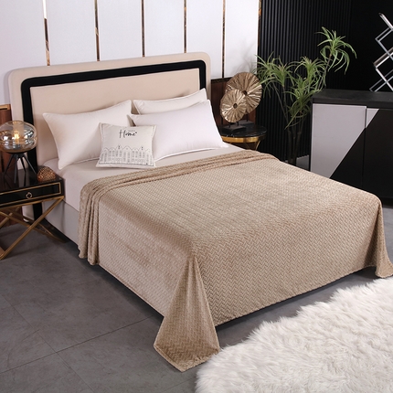 91家纺网 家纺一手货源 找家纺 （总）新丽佳家纺 2023新款法莱绒提花毛毯盖毯系列-麦穗