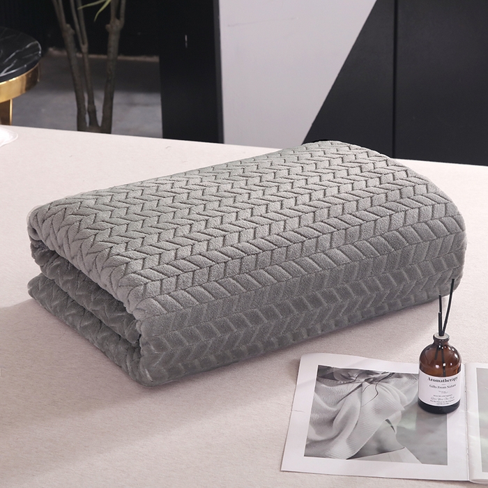 91家纺网 家纺一手货源 找家纺 （总）新丽佳家纺 2023新款法莱绒提花毛毯盖毯系列-麦穗