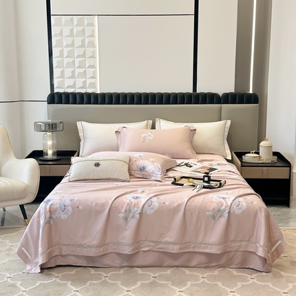 91家纺网 家纺一手货源 找家纺 （总）娇逸家居 2025新款天丝莫代尔镂空花边印花夏被夏凉被