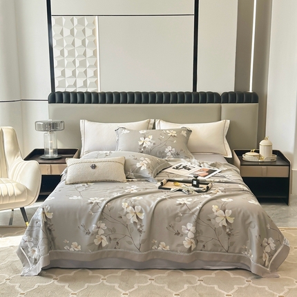 91家纺网 家纺一手货源 找家纺 （总）娇逸家居 2025新款天丝莫代尔镂空花边印花夏被夏凉被