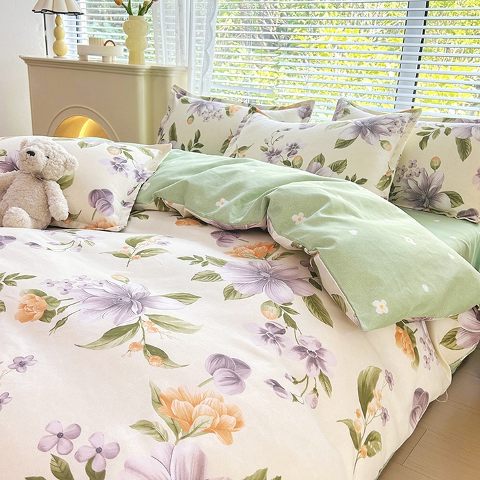 91家纺网 家纺一手货源 找家纺 2025新款直播爆款高克重植物羊绒四件套 梵雅花香