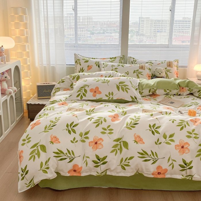 91家纺网 家纺一手货源 找家纺 米瑞娜 2025新款植物羊绒四件套 青柠薄荷