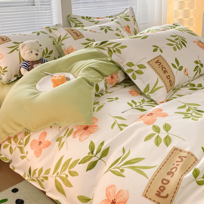 91家纺网 家纺一手货源 找家纺 米瑞娜 2025新款植物羊绒四件套 青柠薄荷