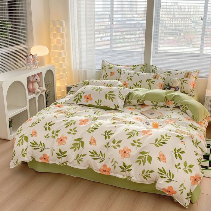 91家纺网 家纺一手货源 找家纺 米瑞娜 2025新款植物羊绒四件套 青柠薄荷