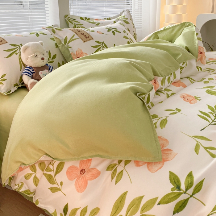 91家纺网 家纺一手货源 找家纺 米瑞娜 2025新款植物羊绒四件套 青柠薄荷